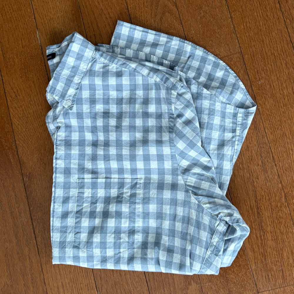 Blue and White Checkered Shirt